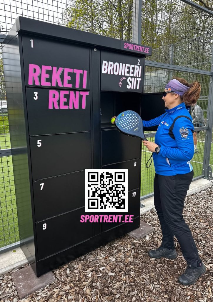 Autlio sports equipment rental locker at Saku padel courts